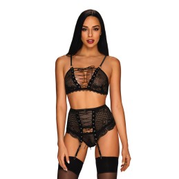 Basitta Ensemble 3 pcs - Noir L/XL - Obsessive - Lingerie Femme