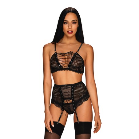 Basitta Ensemble 3 pcs - Noir L/XL - Obsessive - Lingerie Femme