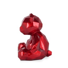 sculpture en résine ours à facettes rouge ADM, décoration contemporaine design sculpture en résine ours à facettes rouge ADM, décoration contemporaine design