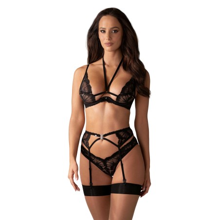 Alessya Ensemble 3 pcs - Noir M/L - Obsessive - Lingerie Femme