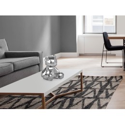 sculpture en résine ours à facettes argenté design moderne décoration contemporaine sculpture en résine ours à facettes argenté design moderne décoration contemporaine