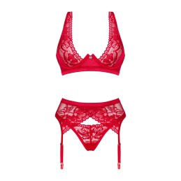 Lacelove ensemble 3 piéces - Rouge XS/S Lacelove ensemble 3 piéces - Rouge XS/S