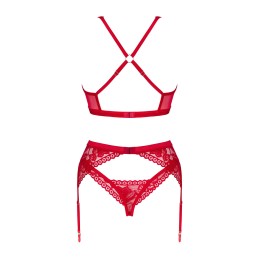 Lacelove ensemble 3 piéces - Rouge M/L Lacelove ensemble 3 piéces - Rouge M/L
