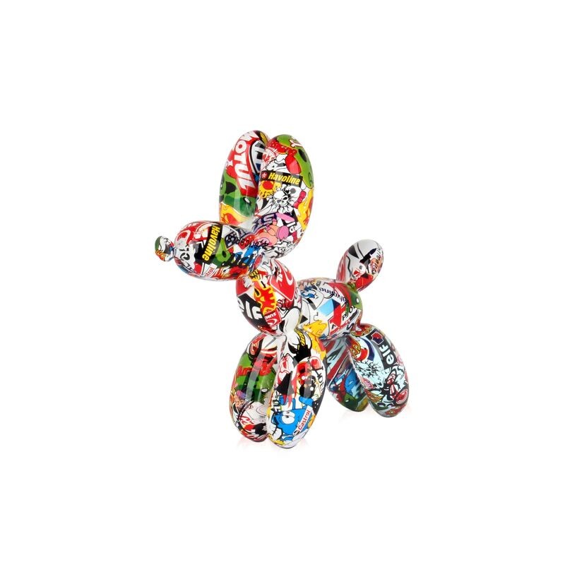 Sculpture résine petit chien ballon graffiti moderne coloré déco intérieure Sculpture résine petit chien ballon graffiti moderne coloré déco intérieure