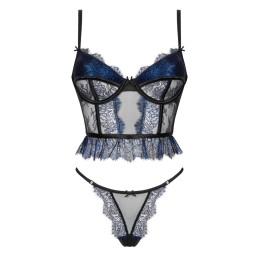 Saphira ensemble 2 piéces - noir et bleu S/M Saphira ensemble 2 piéces - noir et bleu S/M