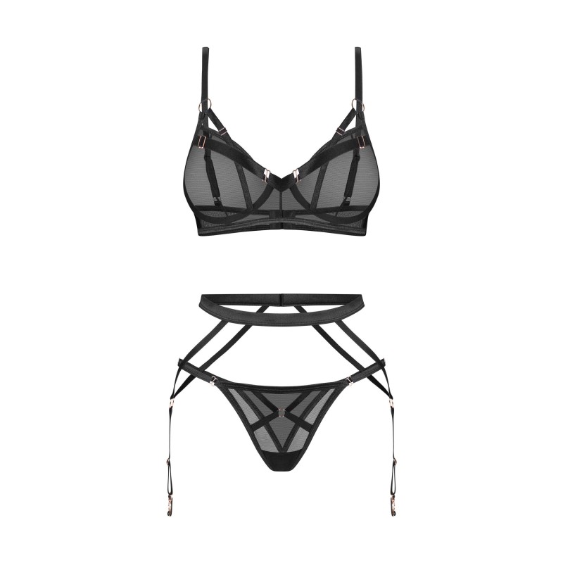 Euridia ensemble 3 piéces - Noir XS/S - Obsessive Freedom - Lingerie Femme
