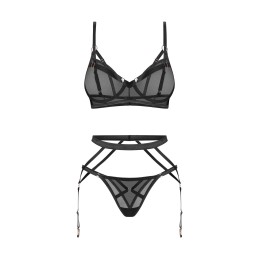Euridia ensemble 3 piéces - Noir XL/XXL - Obsessive Freedom - Lingerie Femme