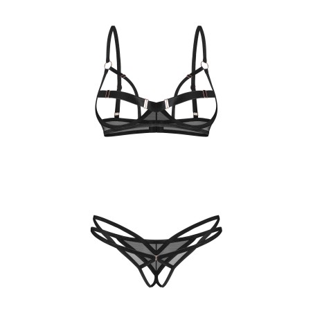 Euridia ensemble ouvert 2 piéces - Noir XS/S - Obsessive Freedom - Lingerie Femme