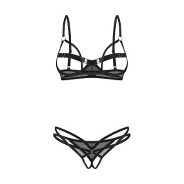 Euridia ensemble ouvert 2 piéces - Noir XL/XXL - Obsessive Freedom - Lingerie Femme