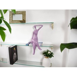Sculpture en résine petite attente couleur lilas pour décoration intérieure moderne Sculpture en résine petite attente couleur lilas pour décoration intérieure moderne