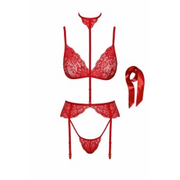 Bondage 243 ensemble lingerie 5 piéces - rouge S/M Bondage 243 ensemble lingerie 5 piéces - rouge S/M