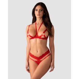 Cupide desir ensemble 2 piéces ouvert - Rouge S/M - Obsessive - Lingerie Femme