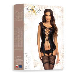 Raven ensemble wetlook - noir S/M
