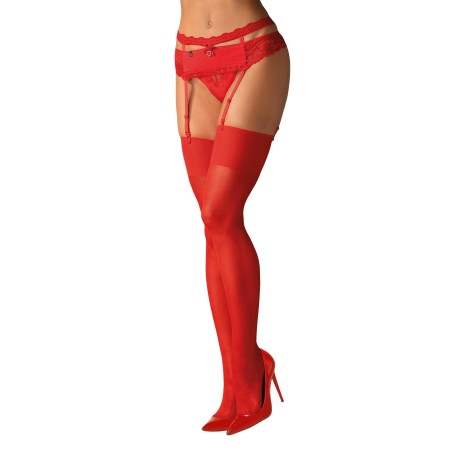 Bas - Rouge L/XL - Obsessive - Lingerie Femme Bas - Rouge L/XL - Obsessive - Lingerie Femme