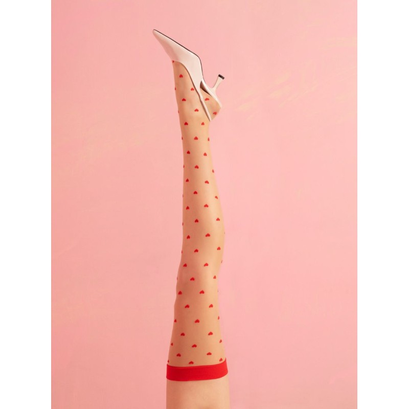Love booster Bas 15 DEN - Rouge et poudre T5 - Fiore - Lingerie Femme Love booster Bas 15 DEN - Rouge et poudre T5 - Fiore - Lingerie Femme
