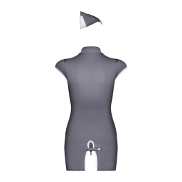 Stewardess CosTaille uniqueme 3 pcs - Gris S/M Stewardess CosTaille uniqueme 3 pcs - Gris S/M