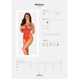 Rediosa Body ouvert - Rouge S/M Rediosa Body ouvert - Rouge S/M
