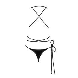 Cordellis body ouvert - Noir wetlook Taille unique