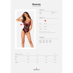 Rosenty body ouvert- Noir M/L Rosenty body ouvert- Noir M/L