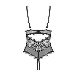 Perisia body ouvert - Noir M/L - Obsessive Exquisite - Lingerie Femme