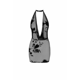 Mythos mini robe en maille floquée avec bijou chaéne en strass XXL Mythos mini robe en maille floquée avec bijou chaéne en strass XXL