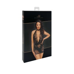 Mythos mini robe en maille floquée avec bijou chaéne en strass XXXL Mythos mini robe en maille floquée avec bijou chaéne en strass XXXL