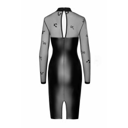 Sublime robe midi en wetlook et maille floquée L