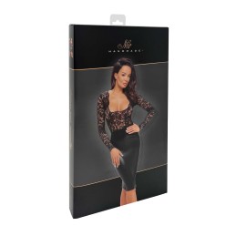 Euphoria Robe midi en dentelle et wetlook L