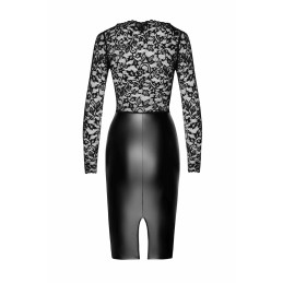 Euphoria Robe midi en dentelle et wetlook XL
