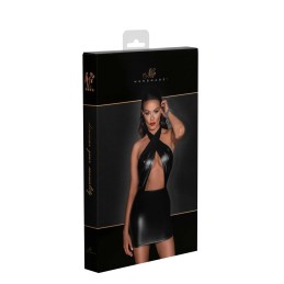 Mini-robe dos nu en Powerwetlook avec encolure enveloppante S Mini-robe dos nu en Powerwetlook avec encolure enveloppante S