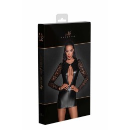 Robe courte en Powerwetlook avec manches en dentelle XL Robe courte en Powerwetlook avec manches en dentelle XL