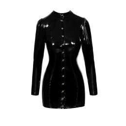 Robe courte en PVC fermée sur le devant par des fermoirs dorés M