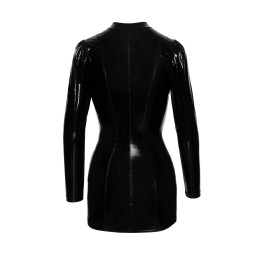 Robe courte en PVC fermée sur le devant par des fermoirs dorés M