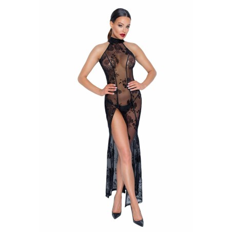 Robe longue en Taille uniquelle L - Noir Handmade - Lingerie Femme Robe longue en Taille uniquelle L - Noir Handmade - Lingerie Femme