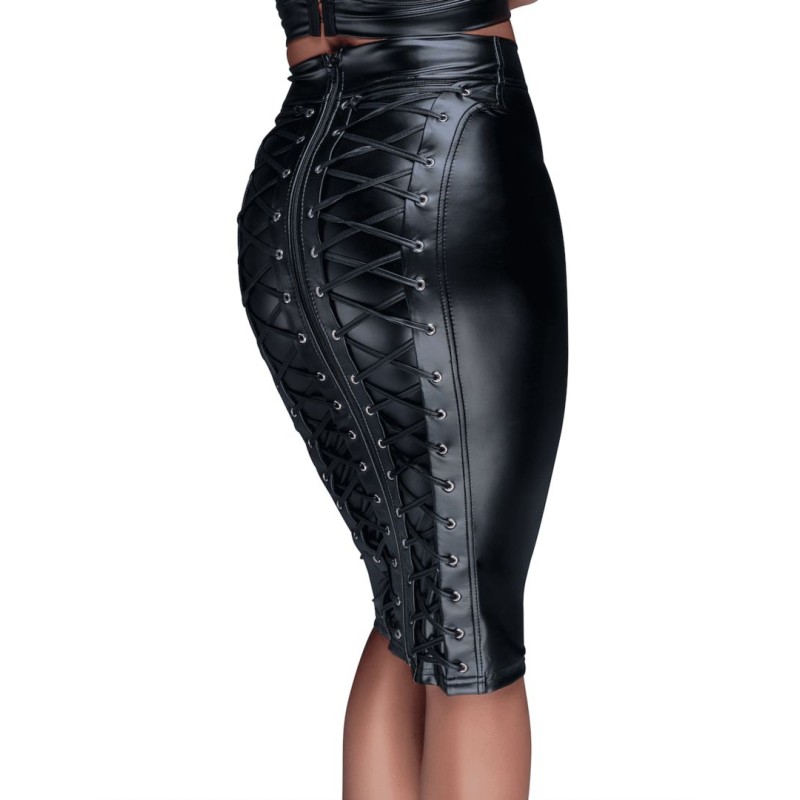 Jupe crayon Powerwetlook XXXL - Noir Handmade - Lingerie Femme Jupe crayon Powerwetlook XXXL - Noir Handmade - Lingerie Femme
