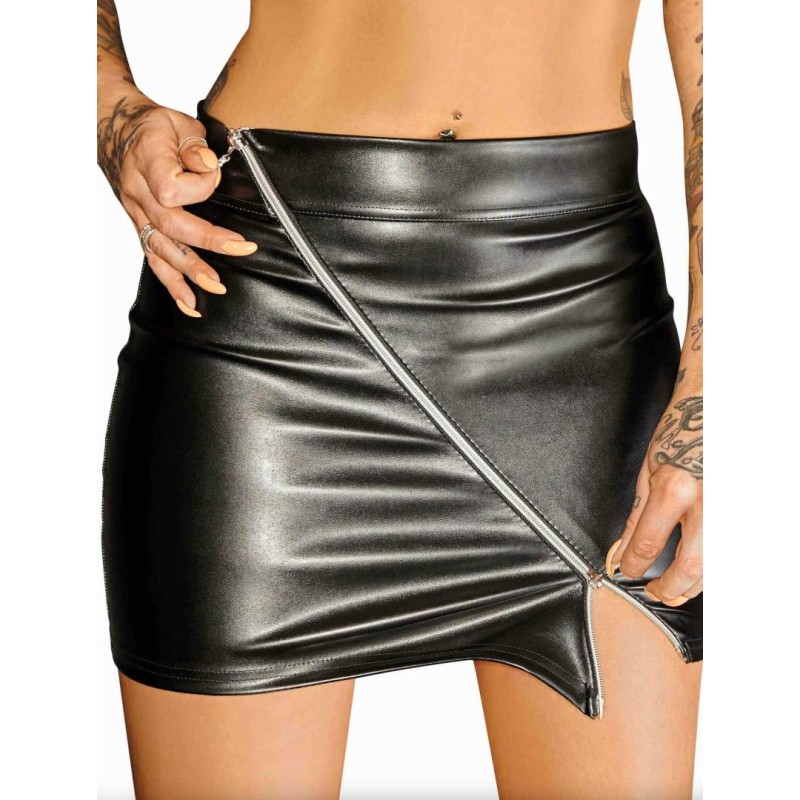 Minijupe en cuir écologique M - Noir Handmade - Lingerie Femme Minijupe en cuir écologique M - Noir Handmade - Lingerie Femme