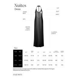 Nuites robe longue - Noire XXL/XXXL Nuites robe longue - Noire XXL/XXXL