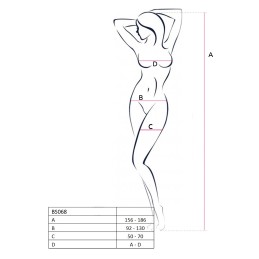 BS068R Bodystocking - Rouge Taille unique - Passion Lingerie - Lingerie Femme