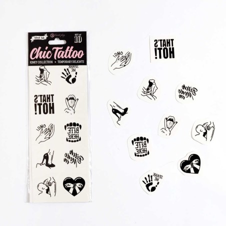Kinky collection - Tatouages temporaires pack de 10 Taille unique - Secret Play - Lingerie Femme