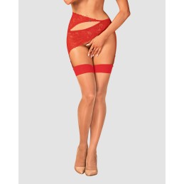Bas jarretelles rouge L/XL Bas jarretelles rouge L/XL