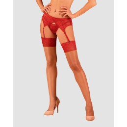 Lacelove Bas jarretelles - Rouge M/L Lacelove Bas jarretelles - Rouge M/L