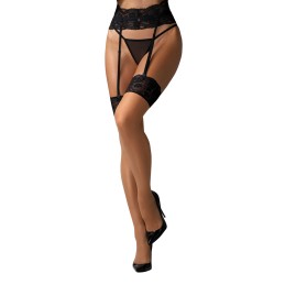 Nutris bas Noirs M/L - Obsessive - Lingerie Femme