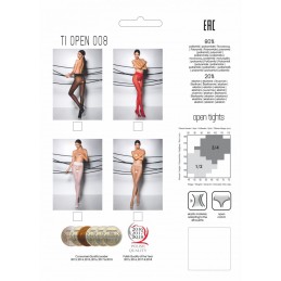 Collants ouverts 30 DEN - Rouge T3/T4 - Passion Lingerie - Lingerie Femme