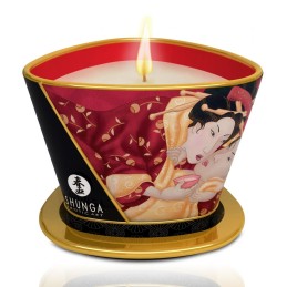 Bougie de massage lueur et caresses - Romance Vin pétillant é la fraise  - Shunga - Bougie