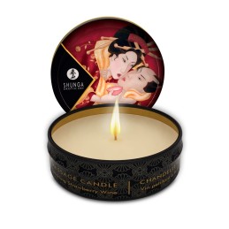 Mini bougie de massage - Vin pétillant é la fraise  - Shunga - Bougie