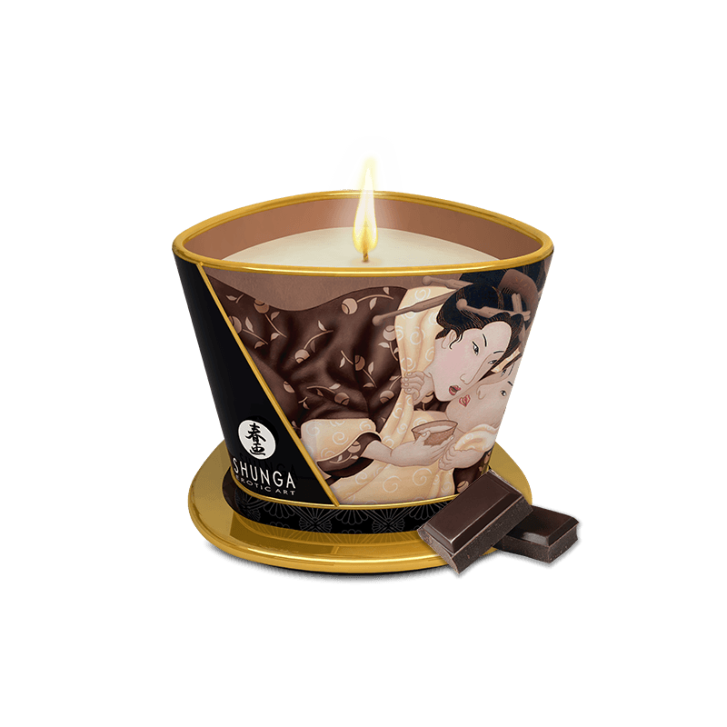 Bougie de massage lueur et caresses - Excitation Chocolat enivrant - Shunga - Bougie Bougie de massage lueur et caresses - Excitation Chocolat enivrant - Shunga - Bougie