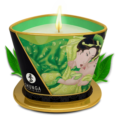 Bougie de massage lueur et caresses - ZeniTaille uniquede Thé vert exotique  - Shunga - Bougie