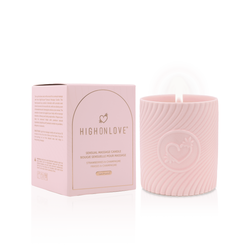 Bougie de massage Rose 220 ml - Fraises et champagne Taille unique - High On Love - Bougie Bougie de massage Rose 220 ml - Fraises et champagne Taille unique - High On Love - Bougie