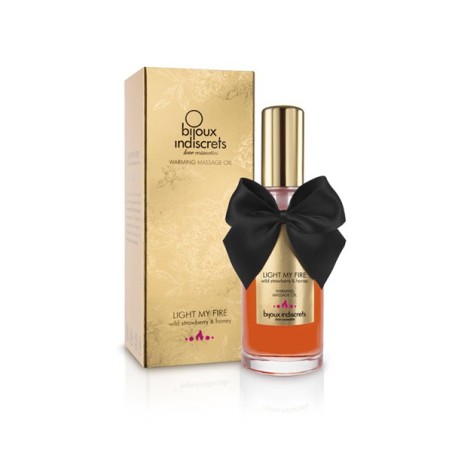 Huile de massage embrassable chauffante - Fraise sauvage  - Bijoux Indiscrets - Pour les massages Huile de massage embrassable chauffante - Fraise sauvage  - Bijoux Indiscrets - Pour les massages