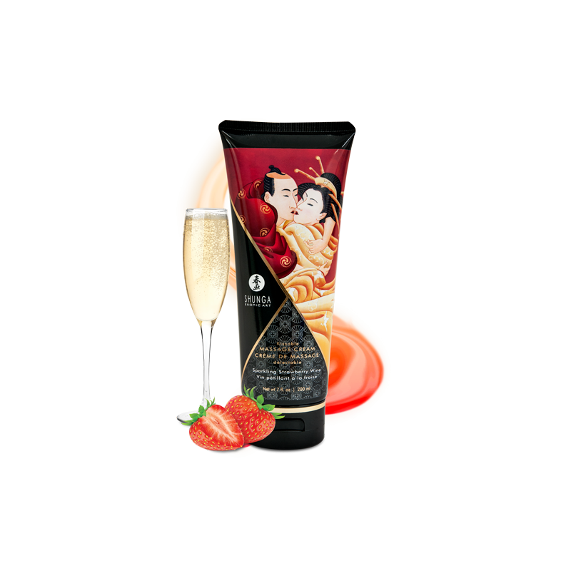 Créme de Massage délectable - Vin pétillant é la fraise Taille unique - Shunga - Pour les massages